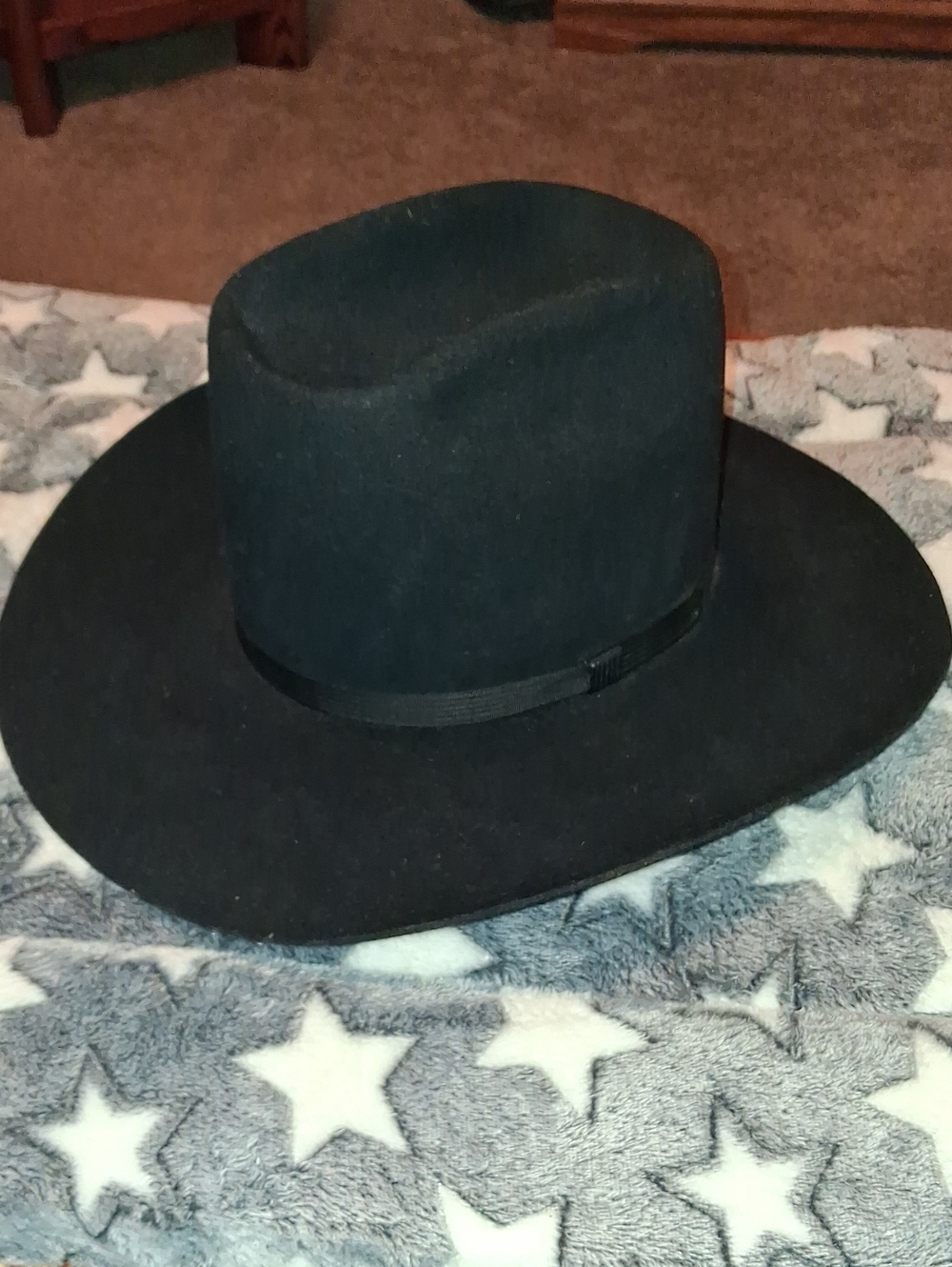 STOCKMAN Black Wide-Brim Pure Wool Hat SIZE 7 3/8